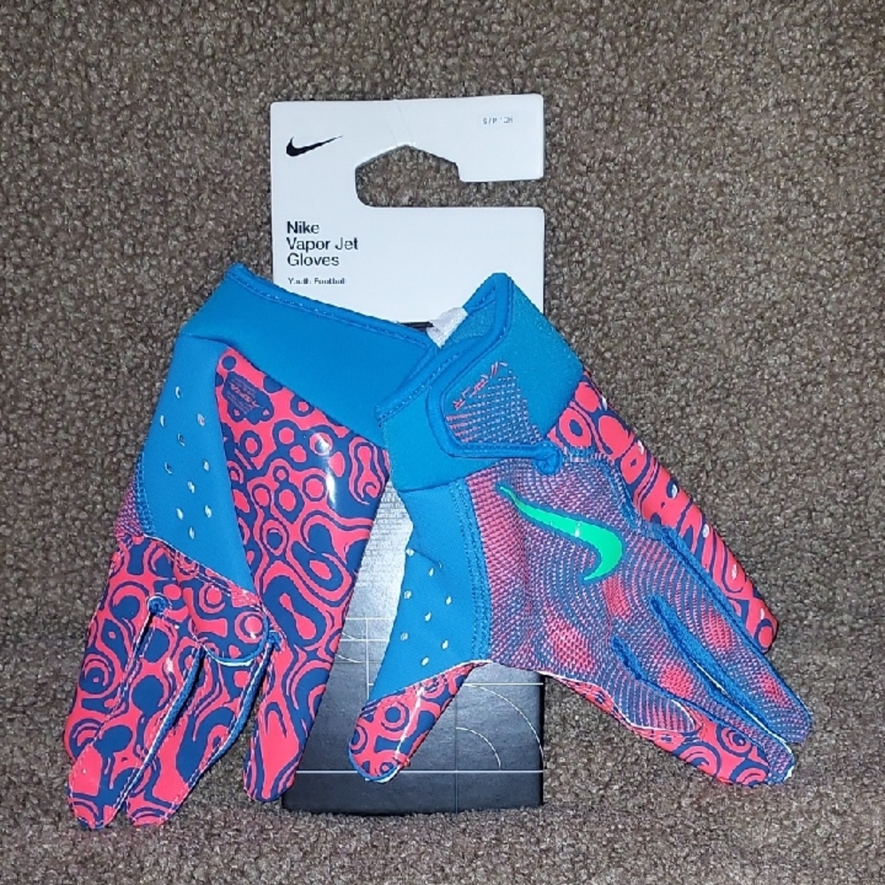 Nike Blue and Orange Vapor Jet Gloves